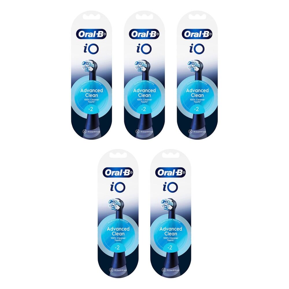 Oral-B iO Advanced Clean Replacement Heads Black 2 Pack Bundle of 5