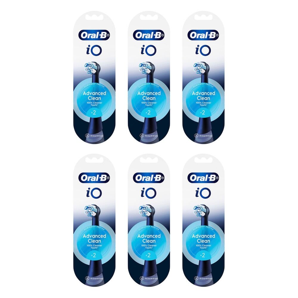 Oral-B iO Advanced Clean Replacement Heads Black 2 Pack Bundle of 6
