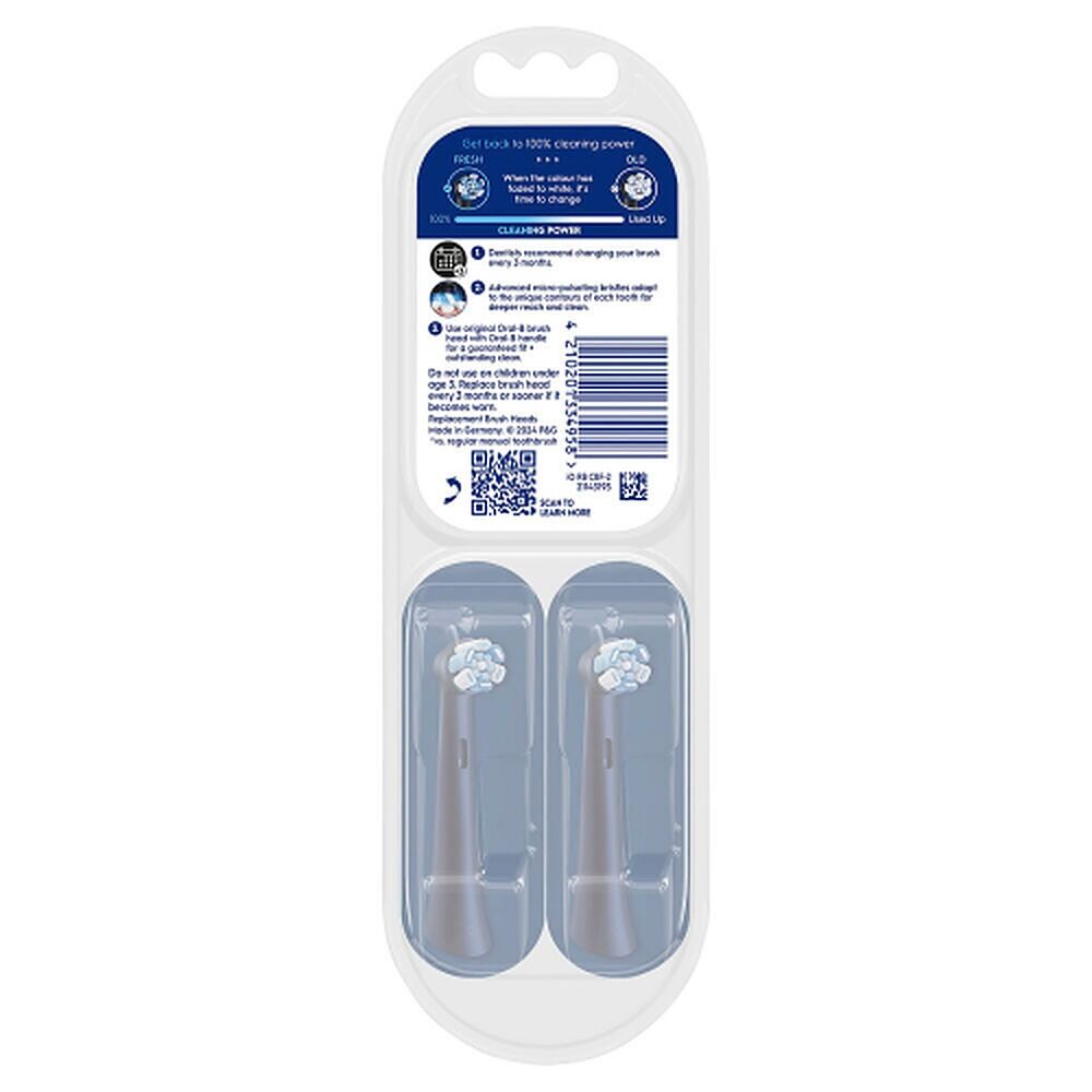 Oral-B iO Advanced Clean Replacement Heads Black 2 Pack