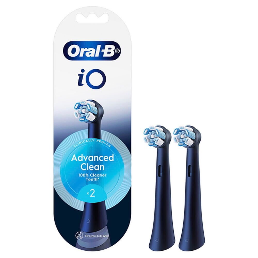 Oral-B iO Advanced Clean Replacement Heads Black 2 Pack