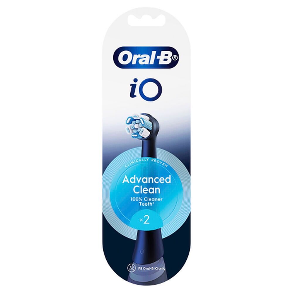 Oral-B iO Advanced Clean Replacement Heads Black 2 Pack