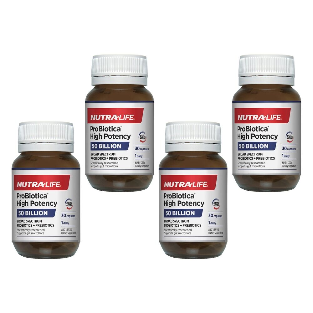 Nutra-Life ProBiotica High Potency 50 Billion 30 Capsules Pack of 4
