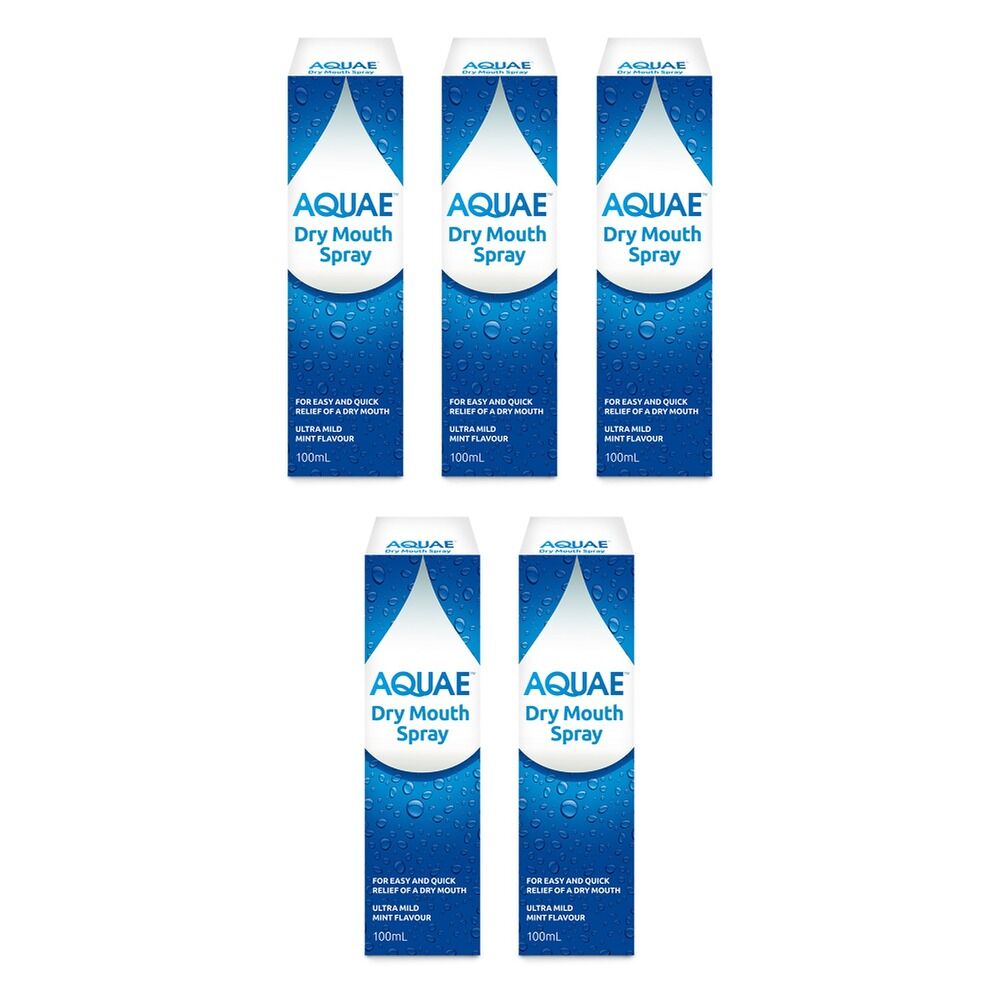Aquae Dry Mouth Spray 100mL Pack of 5
