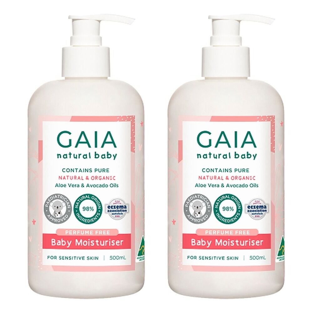 GAIA Natural Baby Moisturiser 500mL Pack of 2