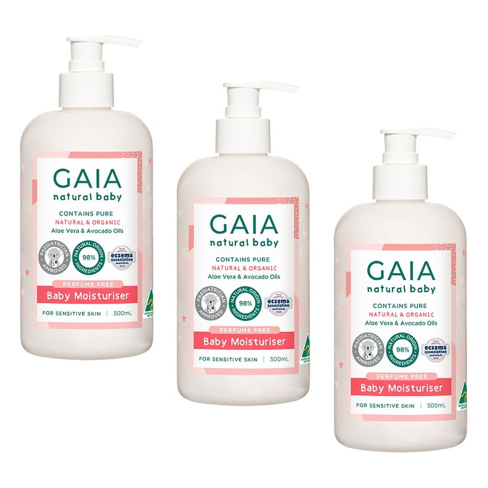 GAIA Natural Baby Moisturiser 500mL Pack of 3