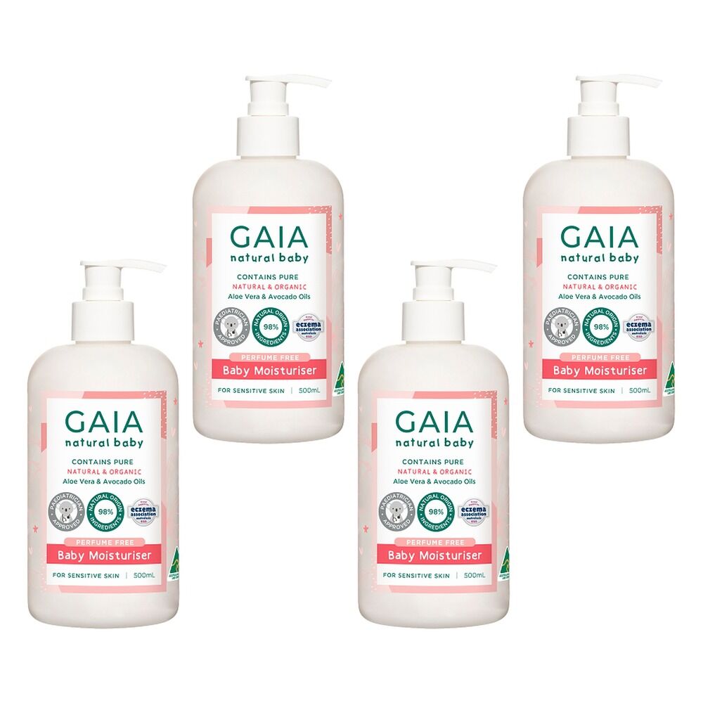 GAIA Natural Baby Moisturiser 500mL Pack of 4