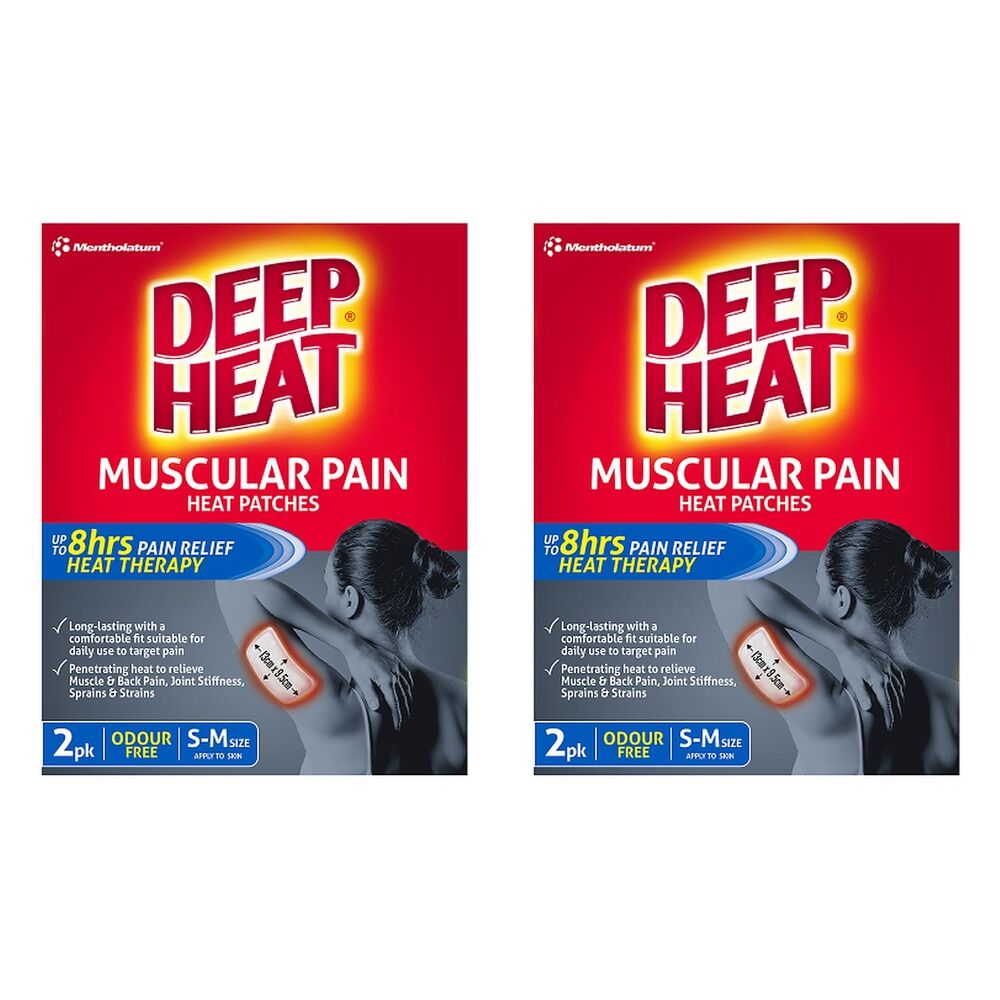 Deep Heat Muscular Pain Heat Patches 2 Pack Bundle of 2