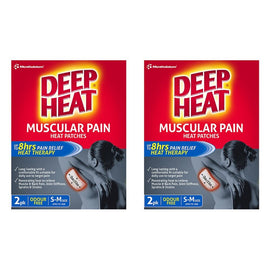 Deep Heat Muscular Pain Heat Patches 2 Pack Bundle of 2