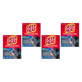 Deep Heat Muscular Pain Heat Patches 2 Pack Bundle of 4