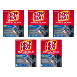 Deep Heat Muscular Pain Heat Patches 2 Pack Bundle of 5