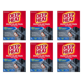 Deep Heat Muscular Pain Heat Patches 2 Pack Bundle of 6