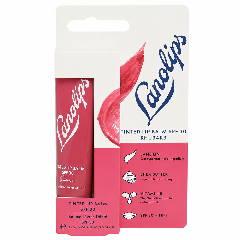 Lanolips Tinted Lip Balm SPF 30 Rhubarb 12.5g Hydrating Lip Care