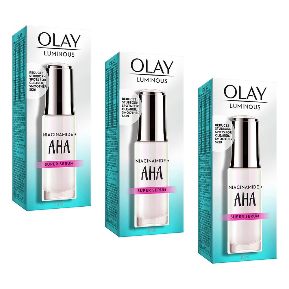 Olay Luminous Niacinamide + AHA Face Super Serum 30mL Pack of 3