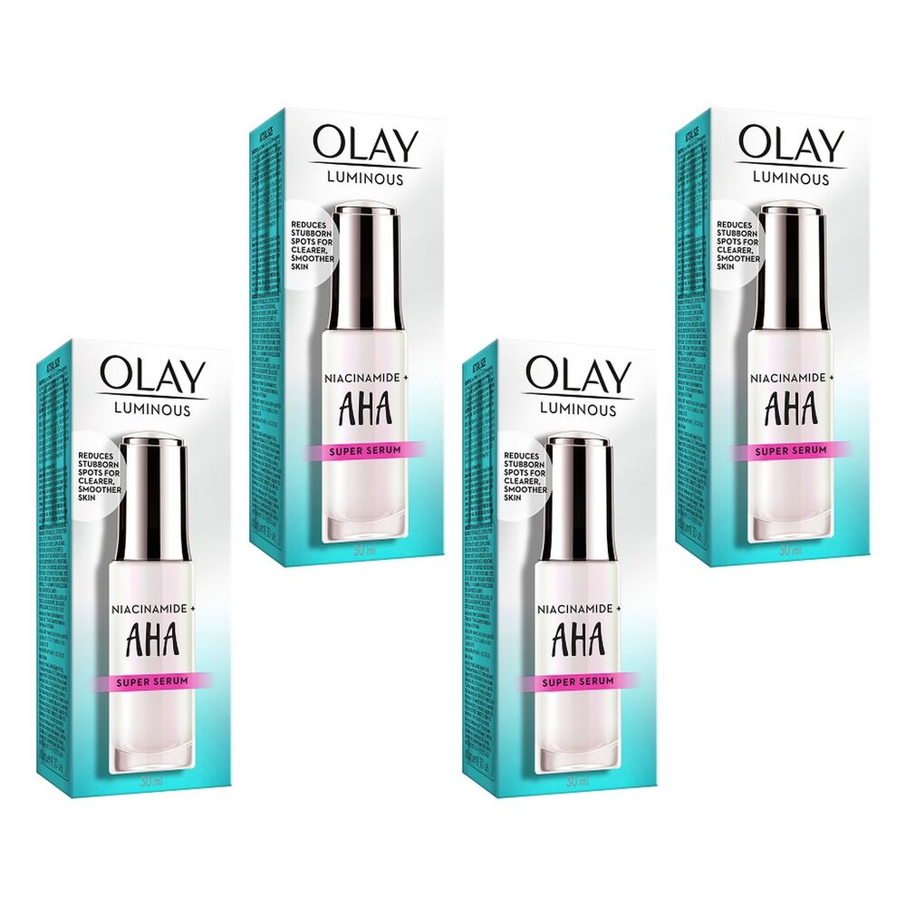 Olay Luminous Niacinamide + AHA Face Super Serum 30mL Pack of 4