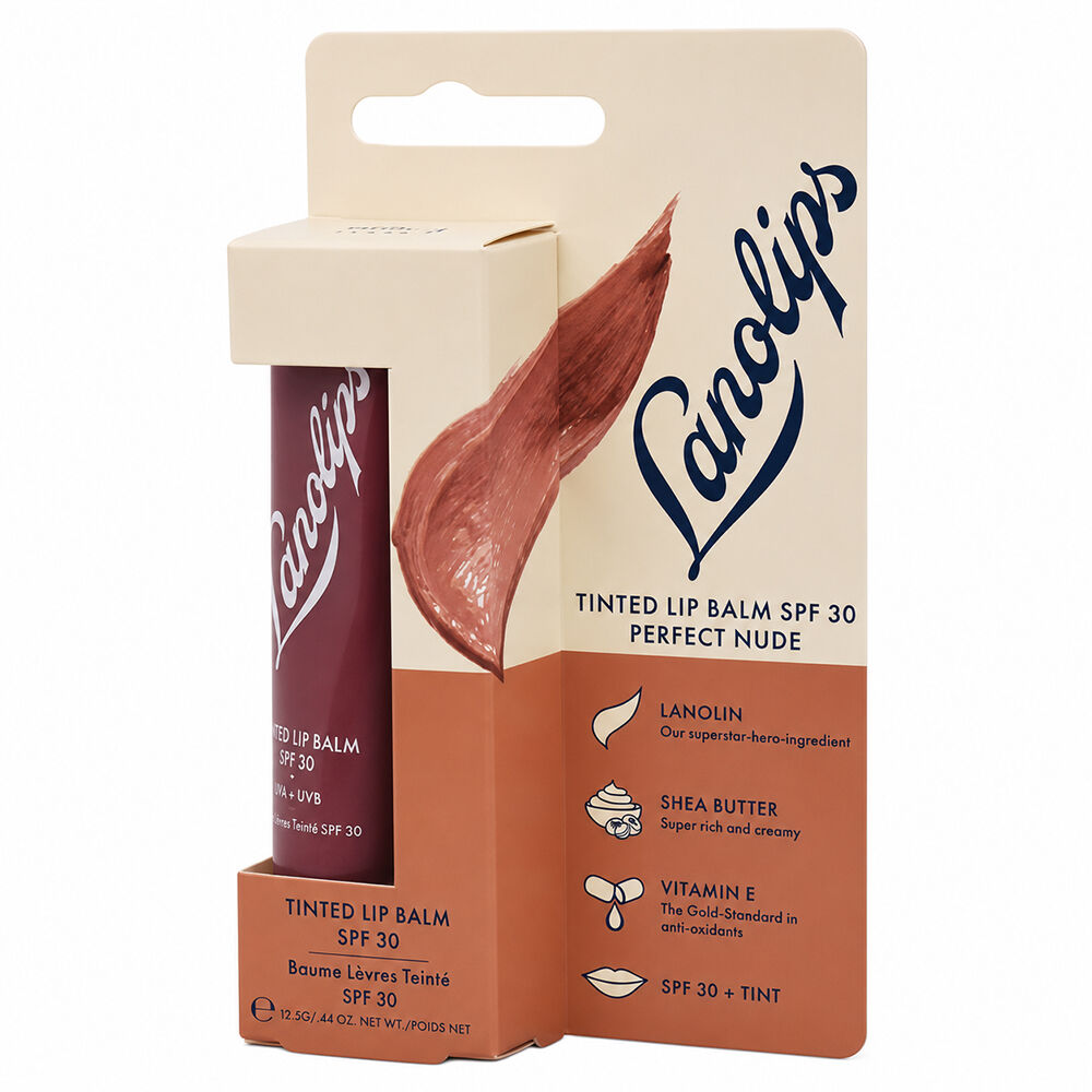 Lanolips Tinted Lip Balm SPF 30 Perfect Nude 12.5g Hydrating Lip Care