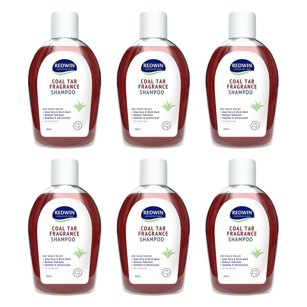 Redwin Coal Tar Fragrance Shampoo 250mL Pack of 6