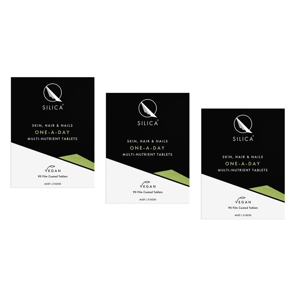 Qsilica Skin Hair & Nails One-A-Day Multi-Nutrient 90 Tablets Pack of 3
