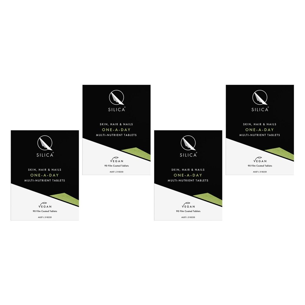 Qsilica Skin Hair & Nails One-A-Day Multi-Nutrient 90 Tablets Pack of 4