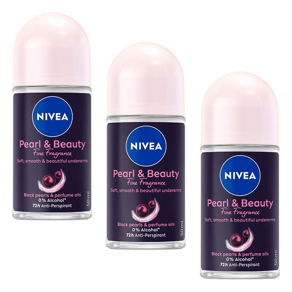 NIVEA Pearl & Beauty 72h Anti-Perspirant 50mL Pack of 3