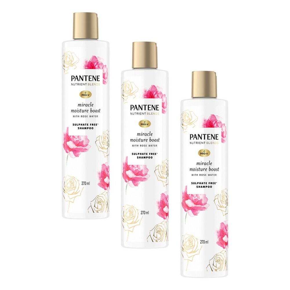 Pantene Pro-V Nutrient Blends Miracle Moisture Boost Shampoo 270mL Pack of 3