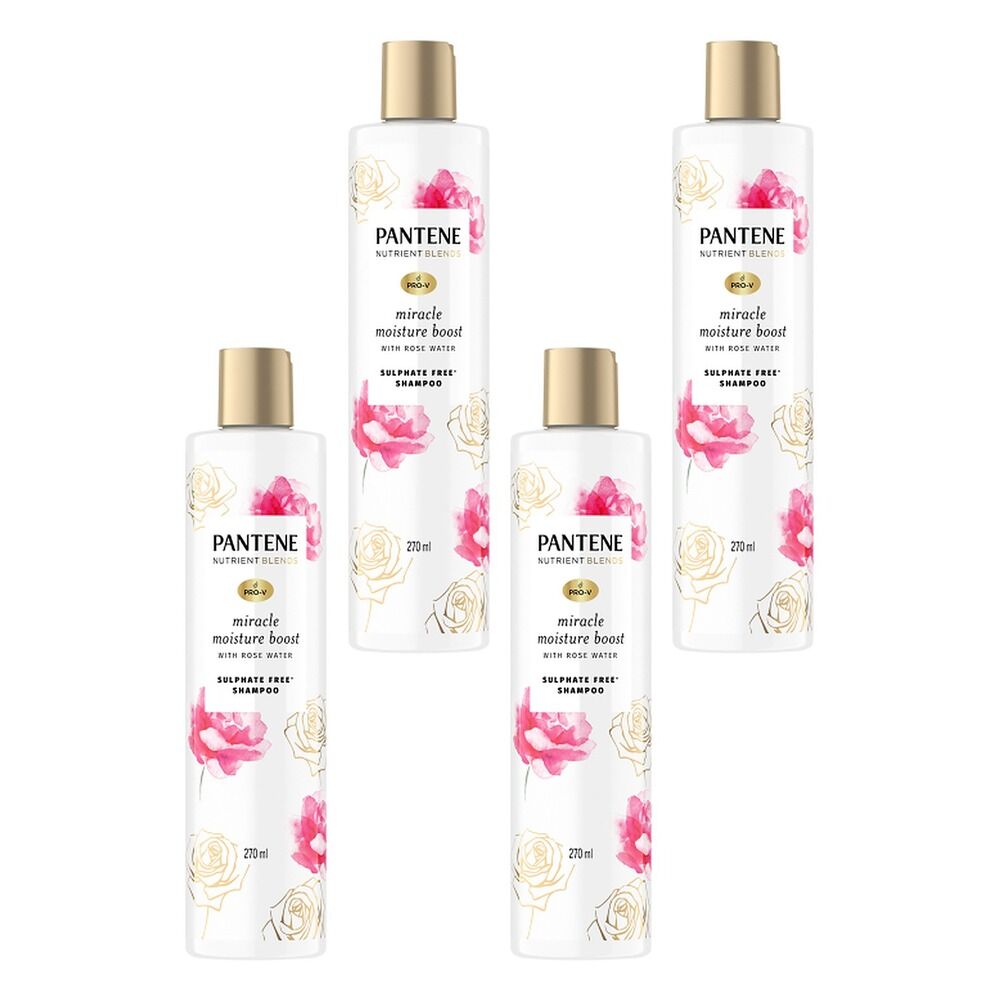 Pantene Pro-V Nutrient Blends Miracle Moisture Boost Shampoo 270mL Pack of 4