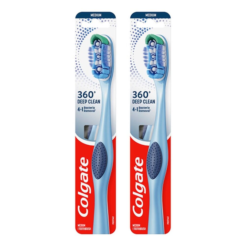 Colgate 3600 Whole Mouth Clean Toothbrush Medium Pack of 2