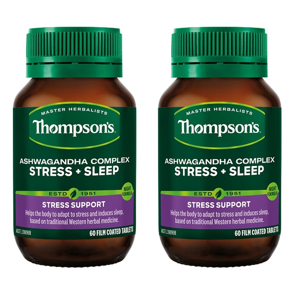 Thompson's Ashwagandha Stress + Sleep 60 Tablets Pack of 2