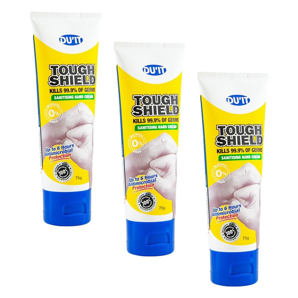 DU'IT Tough Shield Sanitising Hand Cream 75g Pack of 3