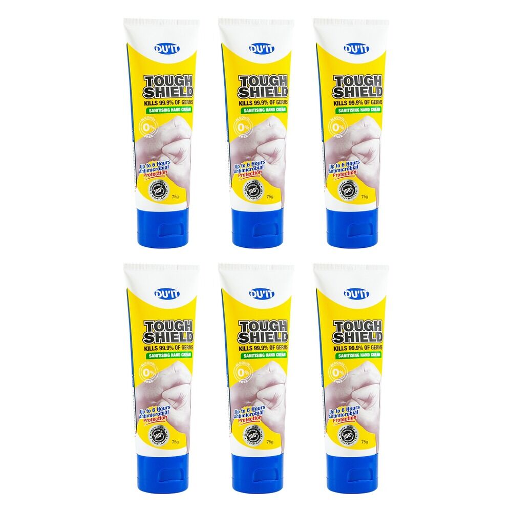 DU'IT Tough Shield Sanitising Hand Cream 75g Pack of 6