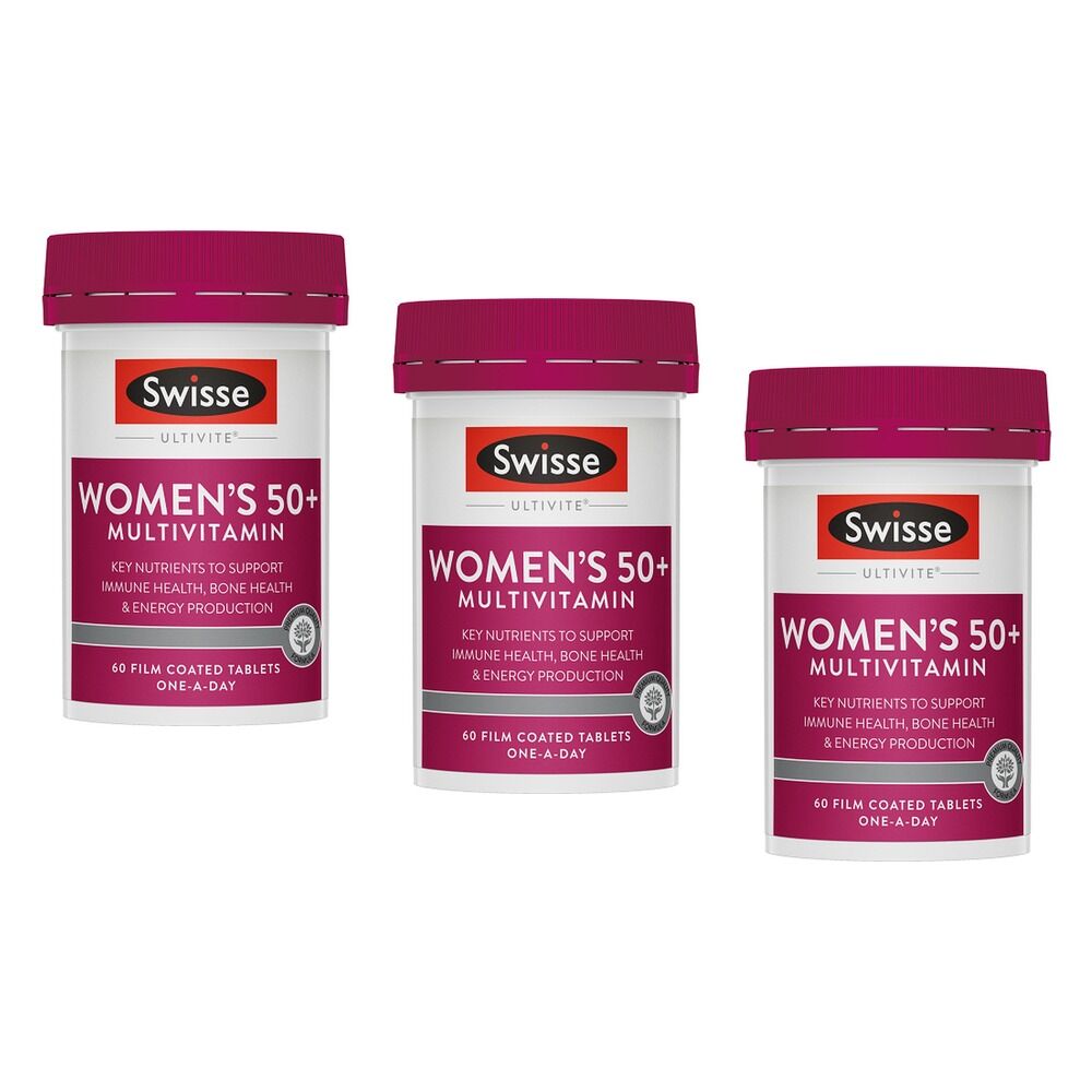 Swisse Ultivite Women's 50+ Multivitamin 60 Tablets Pack of 3