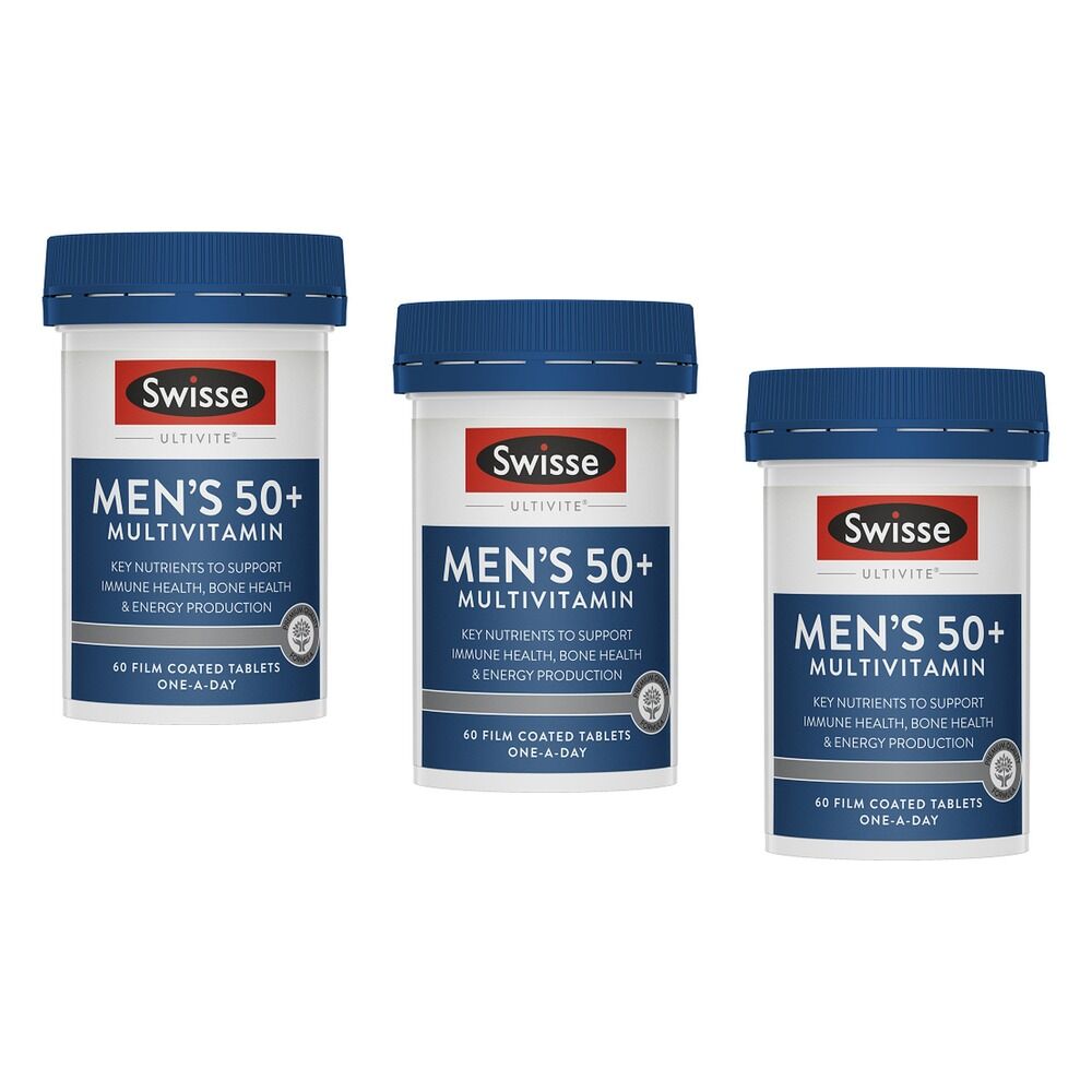 Swisse Ultivite Men's 50+ Multivitamin 60 Tablets Pack of 3