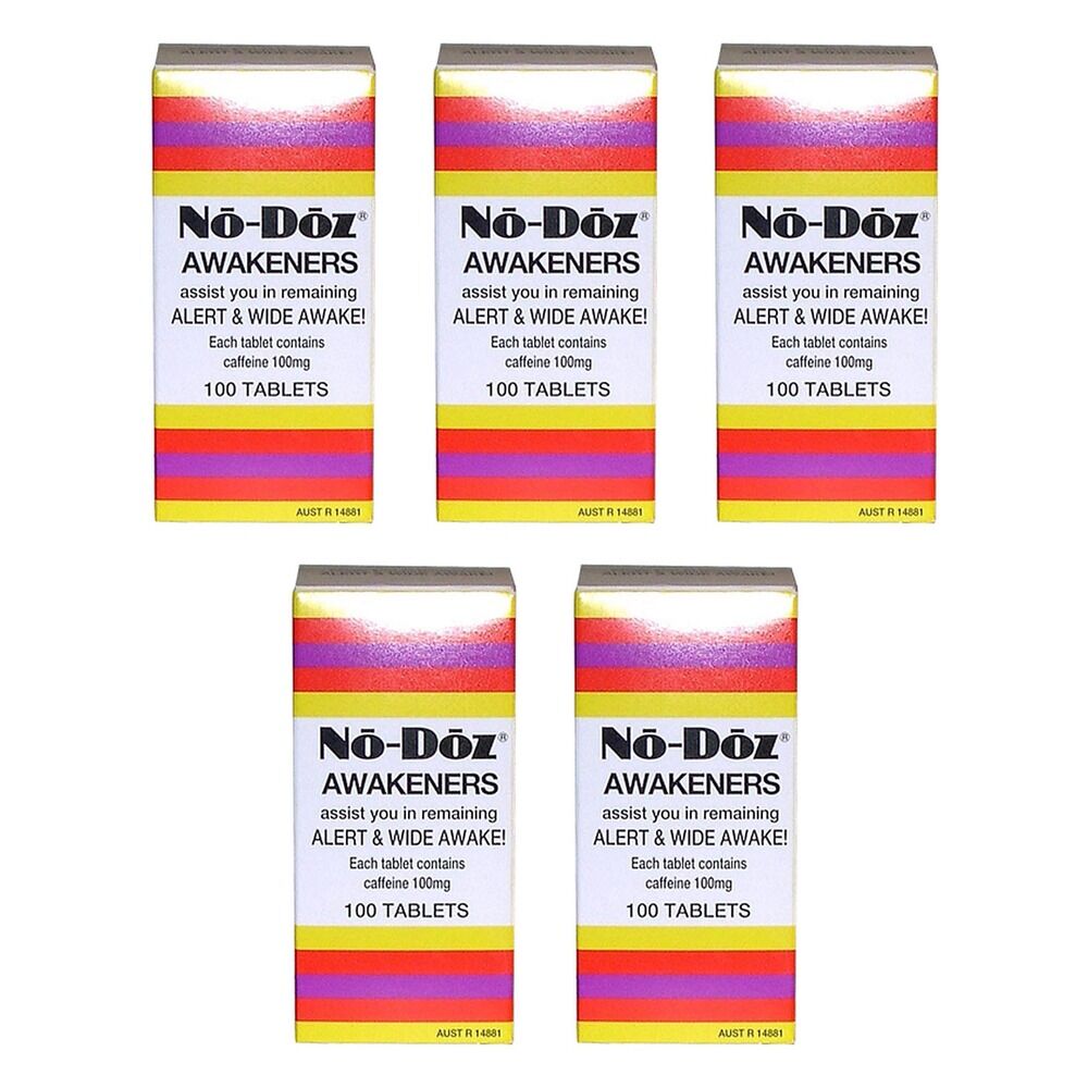No-Doz Awakeners 100 Tablets Pack of 5
