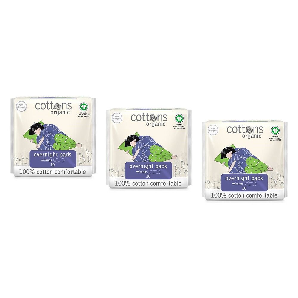 Cottons Overnight Pads 10 Pack x 6 Bundle of 3
