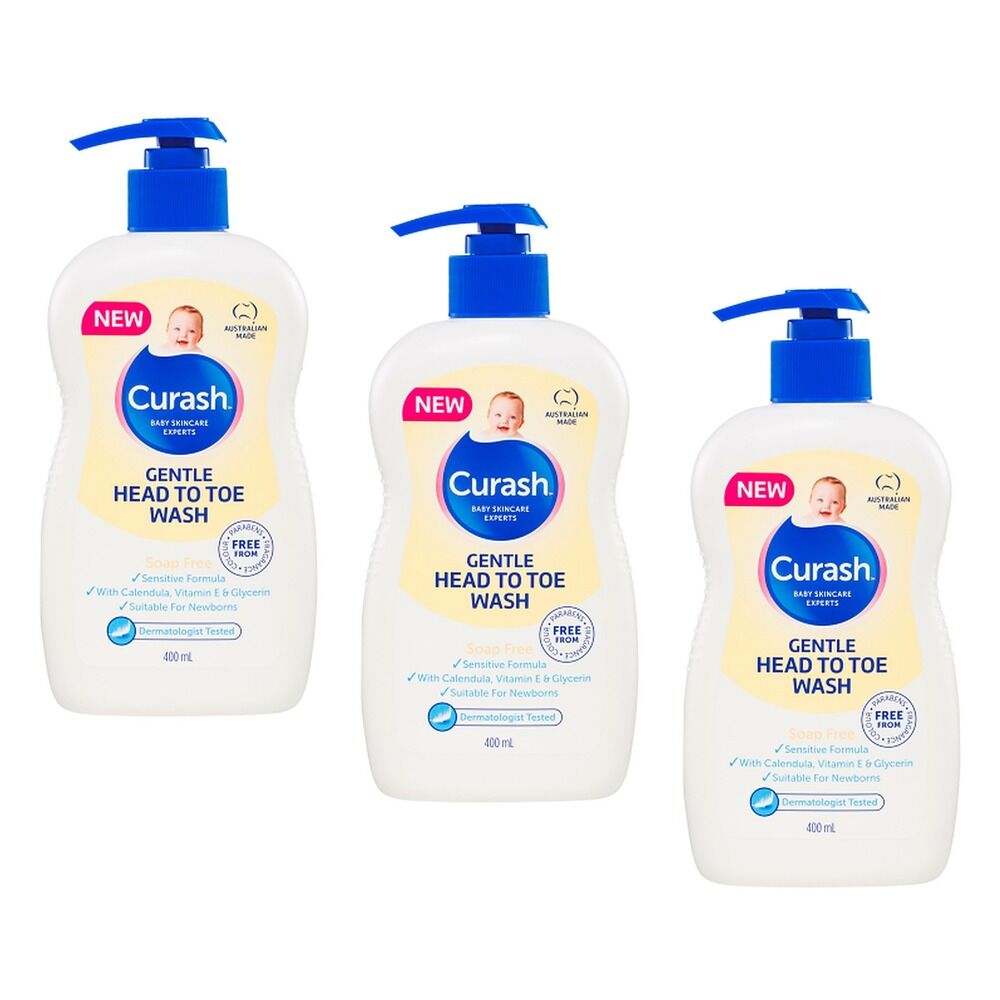 Curash Gentle Head To Toe Wash 400mL Pack of 3