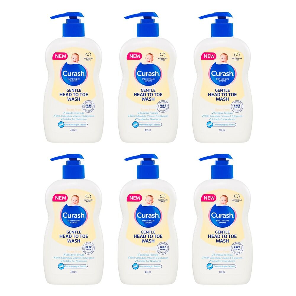 Curash Gentle Head To Toe Wash 400mL Pack of 6