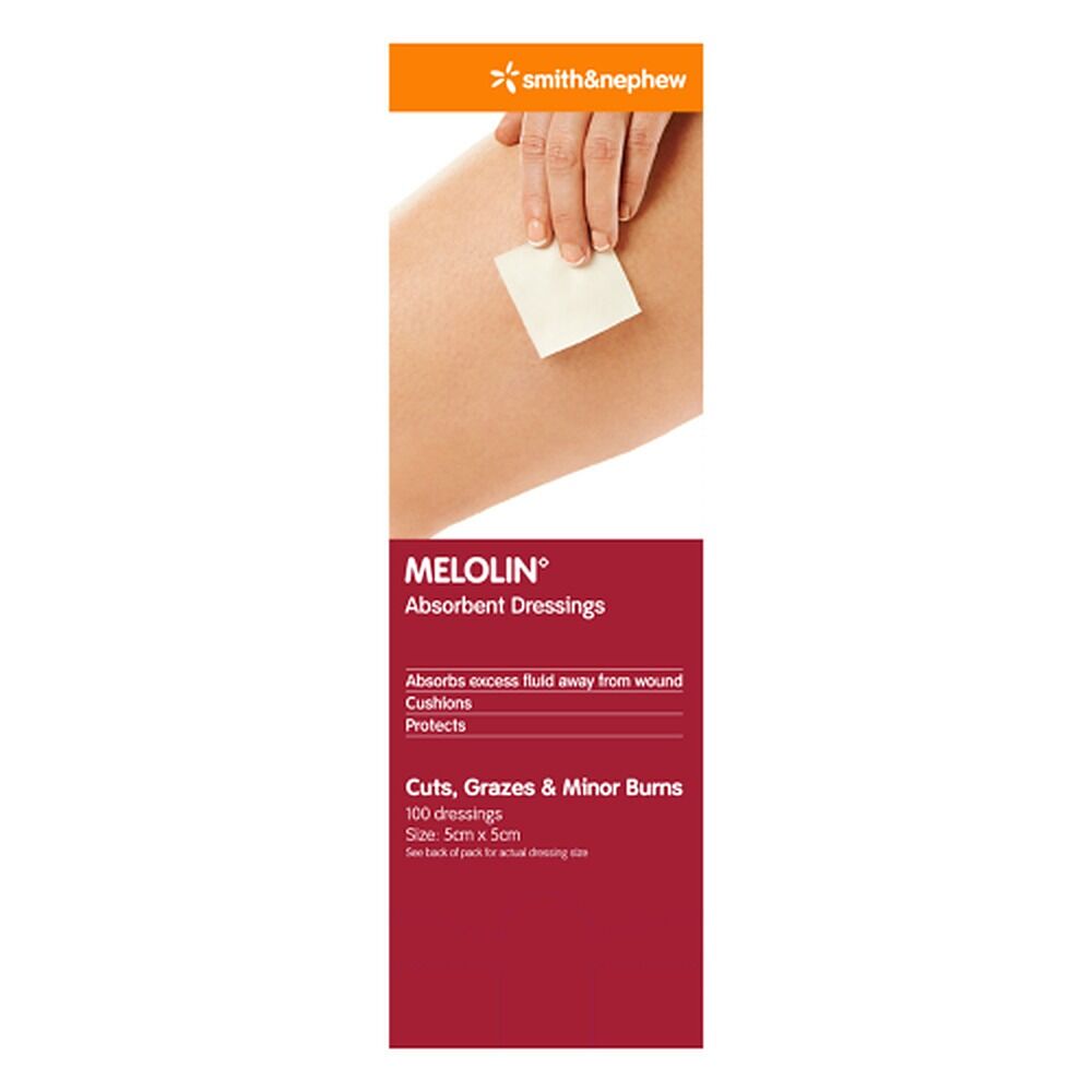 Melolin Absorbent Wound Pad 5cm x 5cm 100 Pack