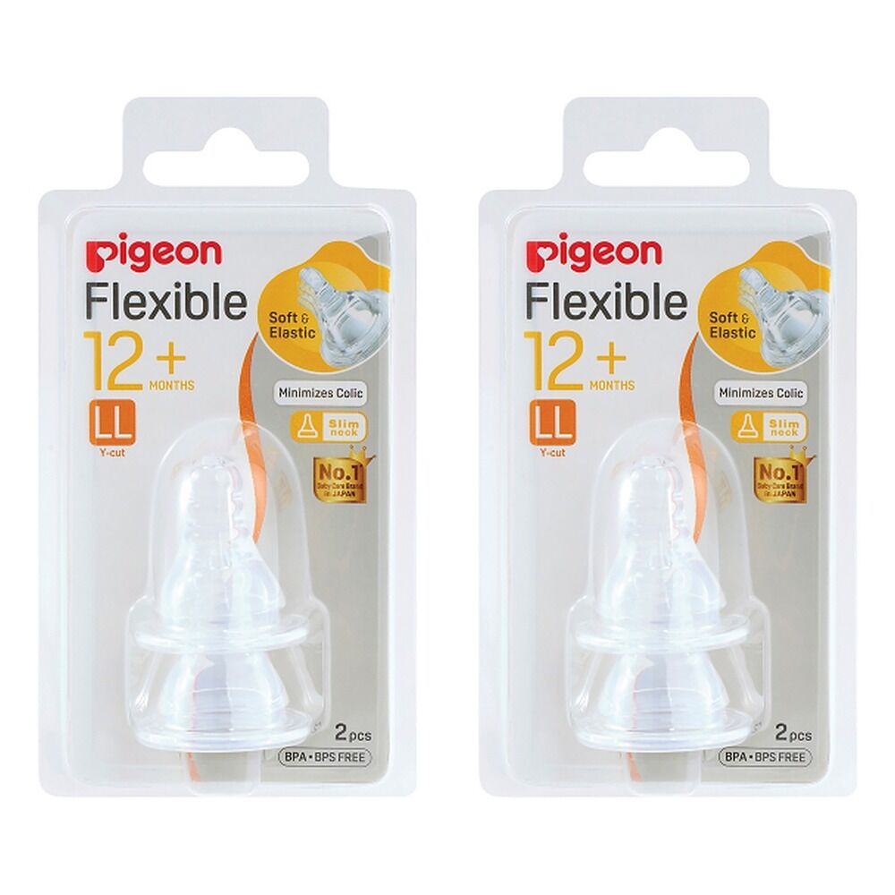 Pigeon Flexible Peristaltic Plus LL Nipple 12+ Months 2 Pack Bundle of 2