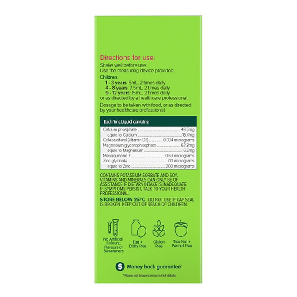 Brauer Baby & Kids Liquid Calcium with Magnesium and Zinc 200mL