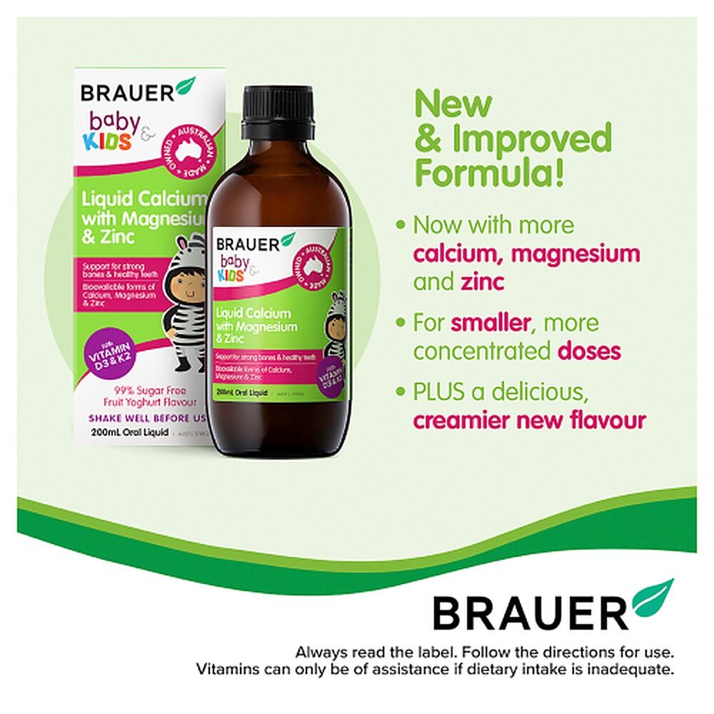 Brauer Baby & Kids Liquid Calcium with Magnesium and Zinc 200mL