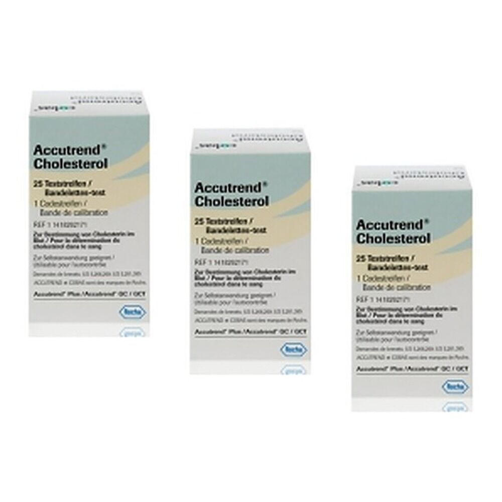 Accutrend Cholesterol Strips 25 Pack Bundle of 3