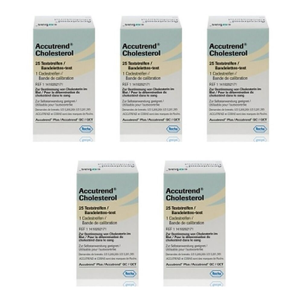 Accutrend Cholesterol Strips 25 Pack Bundle of 5