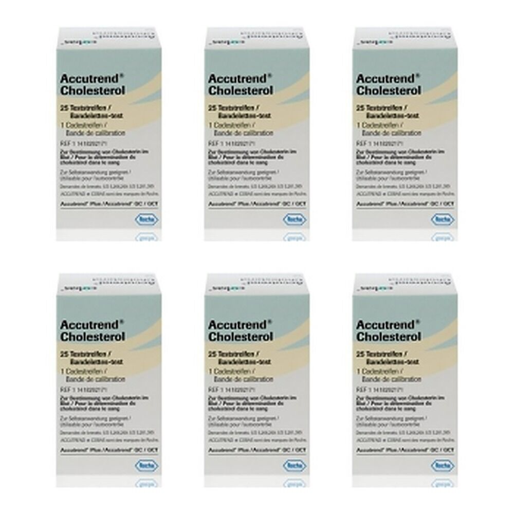 Accutrend Cholesterol Strips 25 Pack Bundle of 6