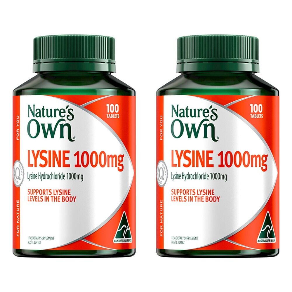 Nature's Own Lysine 1000mg 100 Tablets Pack of 2