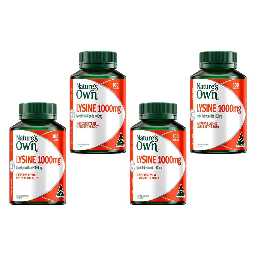 Nature's Own Lysine 1000mg 100 Tablets Pack of 4