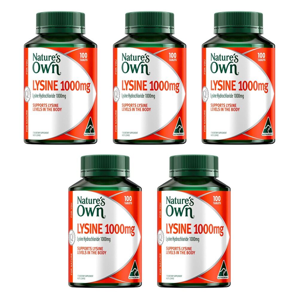 Nature's Own Lysine 1000mg 100 Tablets Pack of 5