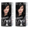 Schwarzkopf LIVE Colour Permanent 1.0 Black x 3 Bundle of 2