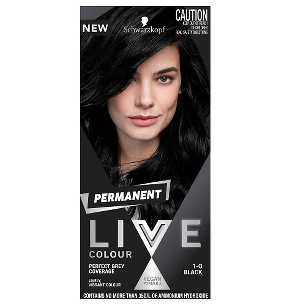 Schwarzkopf LIVE Colour Permanent 1.0 Black x 3