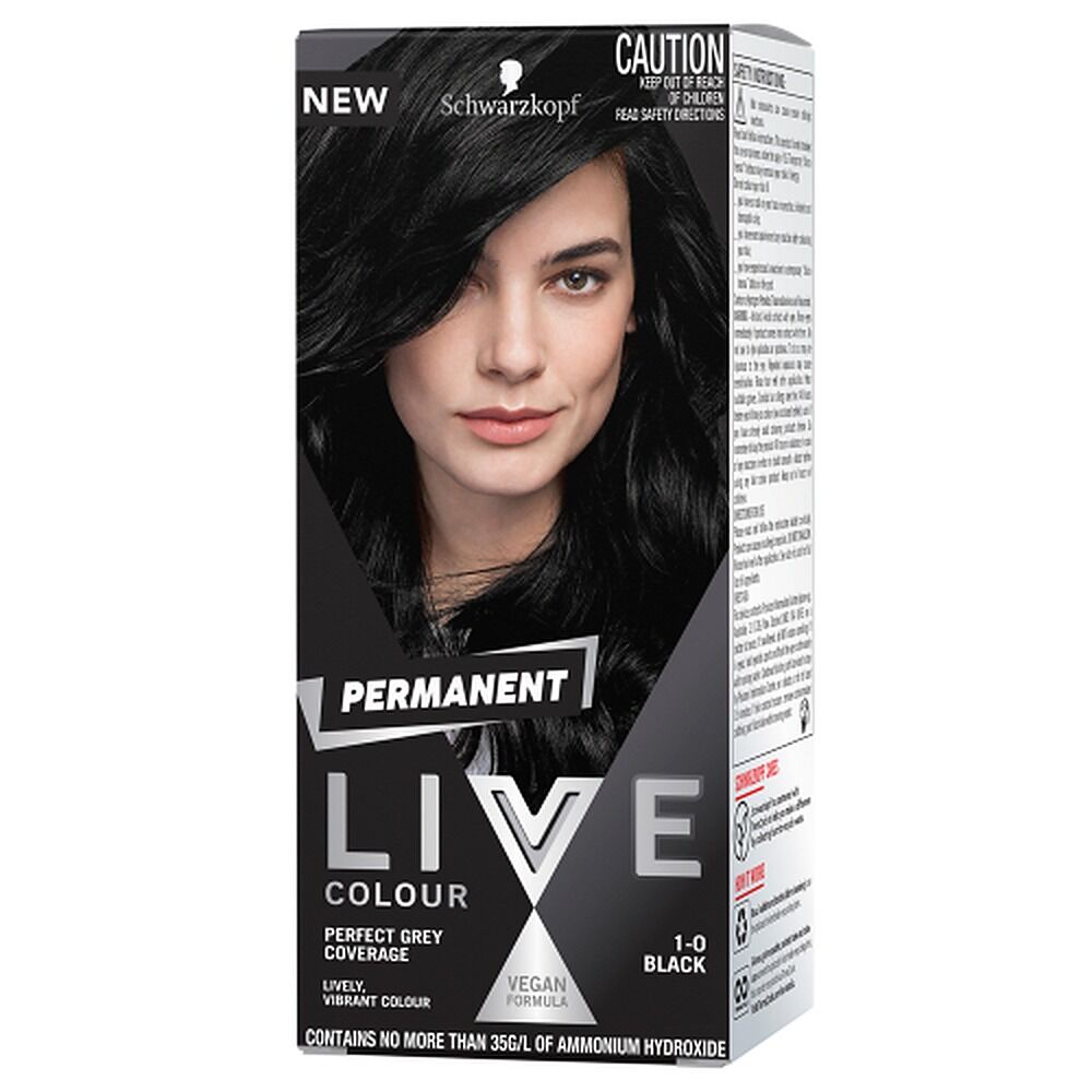 Schwarzkopf LIVE Colour Permanent 1.0 Black x 3