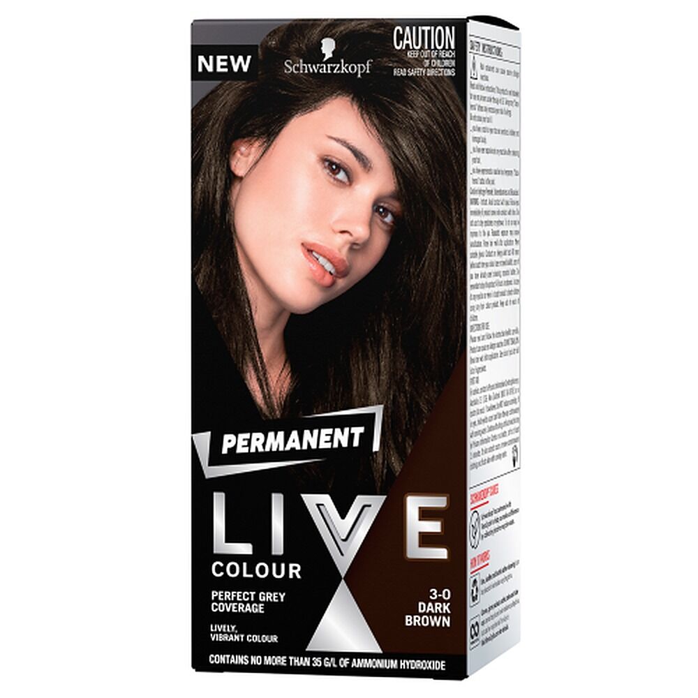 Schwarzkopf LIVE Colour Permanent 3.0 Dark Brown x 3