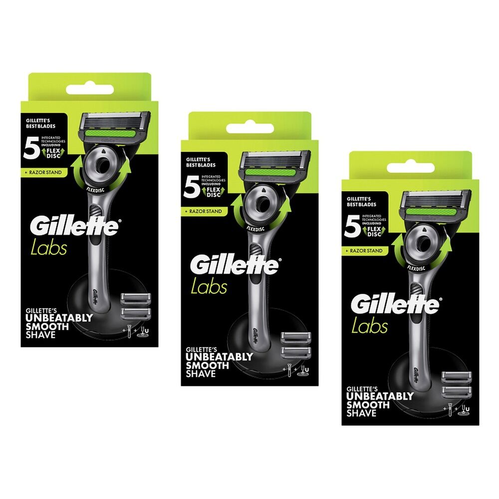 Gillette Labs Razor with Exfoliating Bar Pack of 3